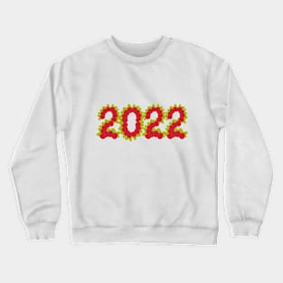 2022 formed with red roses and green leaves Crewneck Sweatshirt